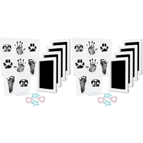 8-Pack Baby Inkless Hand and Footprint Kit Paw Nose Print Kit for Dogs Cats Pets Clean Touch Ink Pad for Baby Pets Newborn Keepsake Mess-Free Ink Pad