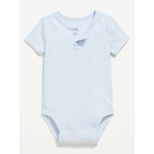 Short-Sleeve Henley Ribbed Bodysuit for Baby