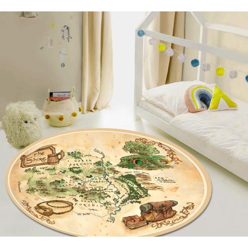 Lord of the Ring Map,Middle Earth Map,Round Map Rug,Modern rug,Kidsroom rug,Popular Movie Rug,Fantastic Rug,Map Rug,Antique Map Rug