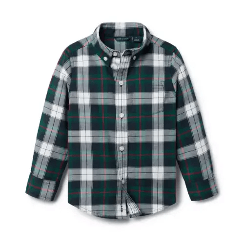 Boy Ivy Leaf Tartan Tartan Flannel Shirt by Janie and Jack | 12-18 months