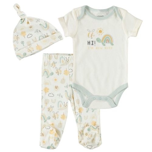 Chick Pea Gender Neutral Baby Clothes Layette Set Footless Sleep And Play 3 Pack Avocado Taco Green 0-3m