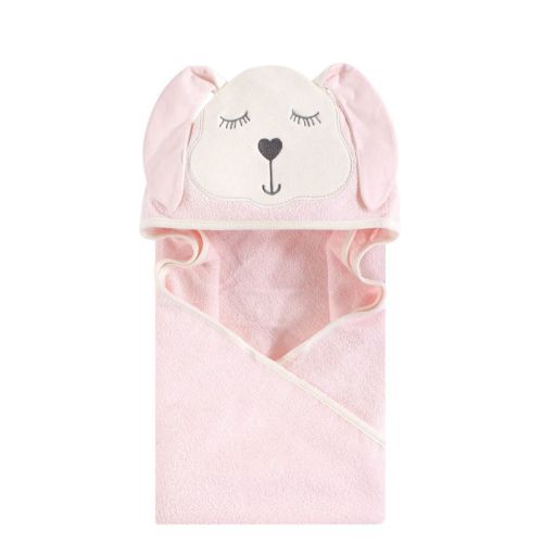Hudson Baby Infant Girl Cotton Animal Face Hooded Towel, Modern Bunny, One Size