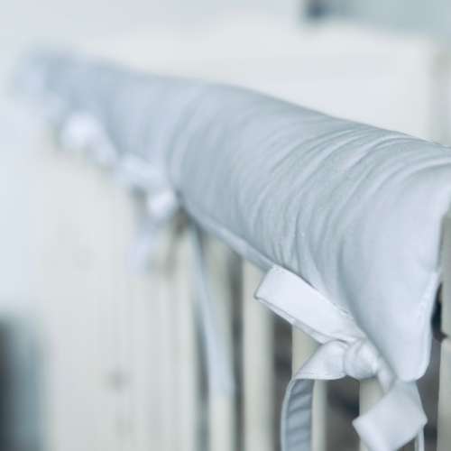 White crib rail guard COTTON, crib safety, crib accessories, teething pad, crib rail cover, cot rail cover, mini crib railing cover