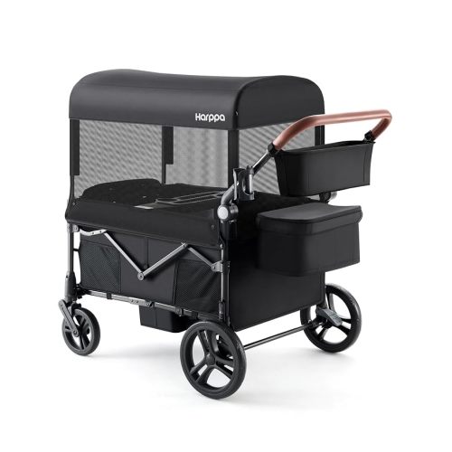 Harppa Remy XL Wagon Stroller for 4 Kids, 280Ibs Capacity with 4 Seater