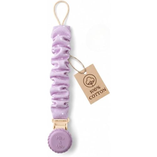 Muslin Cotton Pacifier Clips - Metal-Free, Lightweight and Secure Pacifier Holder for Babies (Mauve Muse) - Mila & Lulu