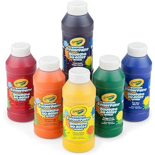 Crayola Washable Finger Paints (6ct), Toddler Paint Set, Nontoxic Finger Paint for Kids, Arts & Crafts Supplies for Toddlers, Easter Basket Stuffer [Amazon Exclusive]