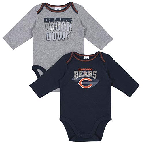 Gerber NFL Unisex Baby Nfl Team 2 Pack Long Sleeve Onesie Bodysuit