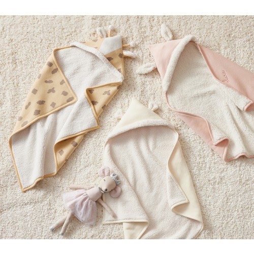 Sweater Knit Critter Hooded Baby Blankets