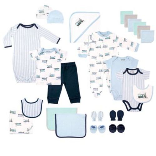 Luvable Friends Baby Boy Layette Gift Cube, Train, 0-6 Months