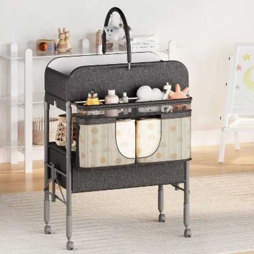 Baby Changing Table, Versatile Folding Changing Table, Waterproof Diaper Changing Station with 2 Drawers, Mobile Nursery for Infant and Newborn