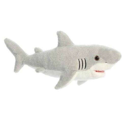 Aurora Medium Great White Shark Flopsie Adorable Stuffed Animal Gray 12"