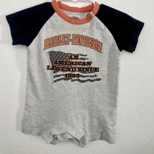 Grey and orange Harley Davidson baby romper...
