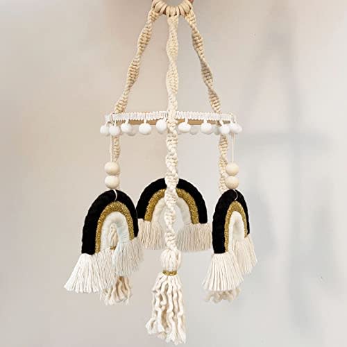 Crib Mobile, Mobile for Crib, Baby Mobile for Bassinet, Black and White Mobile for Baby, High Contrast Mobile for Boys Girls Nursery Decor