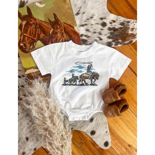 Cowboy Evolution Bubble Romper(Short Sleeve) – theFRINGEDpineapple