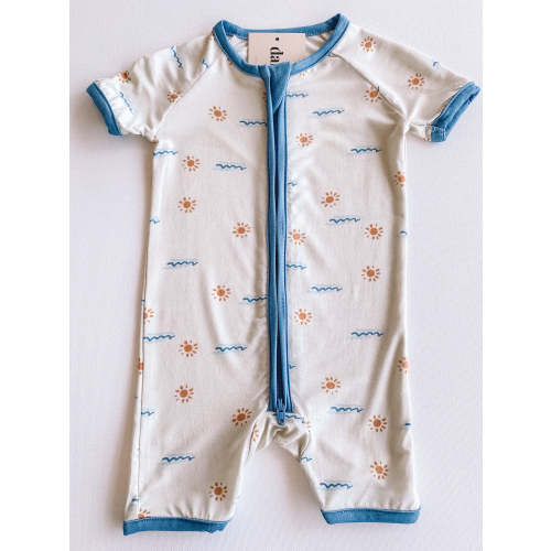 little waves bamboo shortie romper