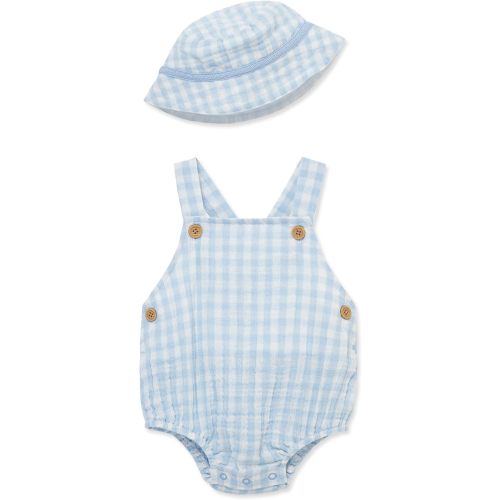 Little Me Clothes for Baby Boys' Gauze Sunsuit and Hat Set, 3 to 12 Months