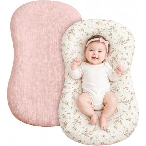 Organic Muslin Baby Lounger Covers 2 Pack, Covers Only 30.7" x 20"