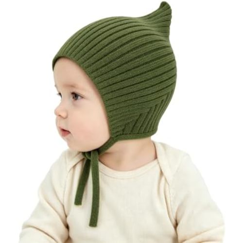 Baby Boys Hat Knitted Toddler Girls Winter Hats Windproof Strap
