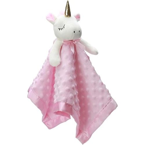 Pro Goleem Unicorn Loveys for Babies Soft Plush Pink Security Blanket for Girls Snuggle Toy Stuffed Animal Lovies for Babies Baby Girl Gifts for Newborn, Infant and Toddler, 16 Inch