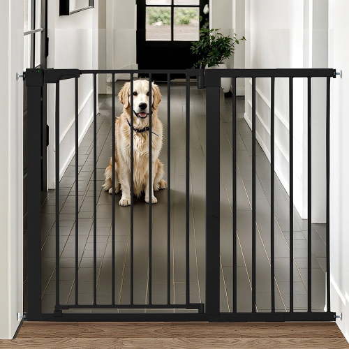 Baby Safety Gate, 36" Tall, 29.5-48.8" for Stairs and Doorway,Pressure Mount Gate for Ages 6 to 36 Months,Black