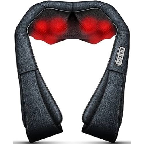Mo Cuishle Shiatsu Neck and Back Massager with Heat – Deep Kneading for Shoulder and Neck – Ideal Gift for Men, Women, Mom, Dad Him & Her – Perfect for Christmas, Mother's Day, Father's Day, Birthdays