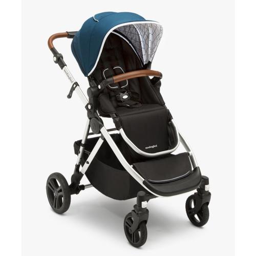 Mockingbird Single-to-Double Stroller - Penny Handlebar, Sea / Windowpane Canopy 2.0