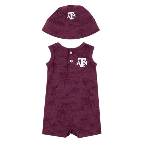 Texas A&M Colosseum Infant Romper and Hat - Maroon