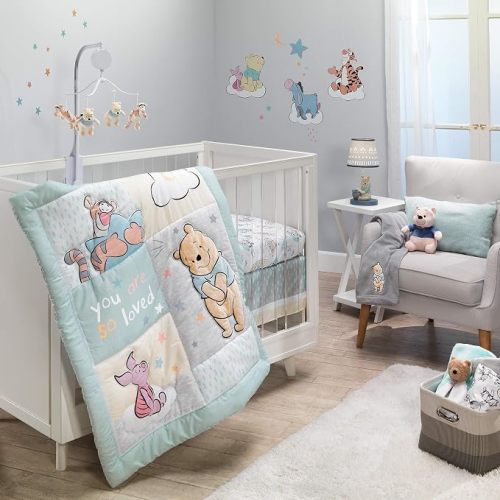 Lambs & Ivy Disney Baby Winnie the Pooh Hugs 3Pc Nursery Crib Bedding Set