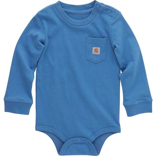Carhartt Long-Sleeve Pocket Bodysuit, Atlantic Deep, 3 Months