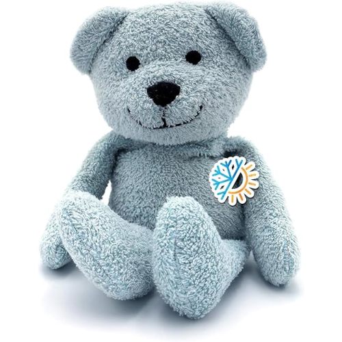 Thermal-Aid Zoo Animals - Buckley The Blue Bear - Heatable Therapeutic Stuffed Animals for Kids - Hot & Cold Therapy - Ice Pack & Heating Pack