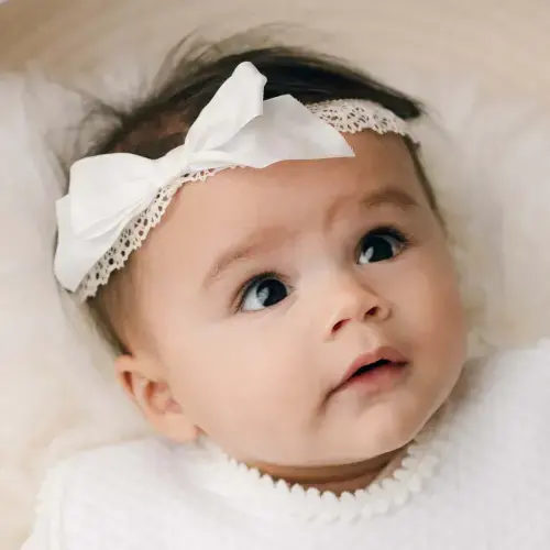 Lace Baptism Headband - Tessa Lace – Baby Beau and Belle