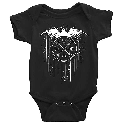 Viking Compass Graphics Baby Organic Bodysuit Short Sleeve Infant Clothes