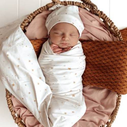 Eucalypt Organic Baby Swaddle & Beanie For Girls and Boys | Snuggle Hunny