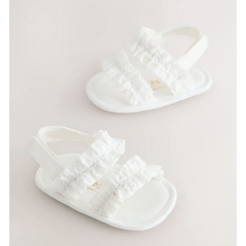 Buy White Baby Ruffle Sandals (0-24mths) from Next USA