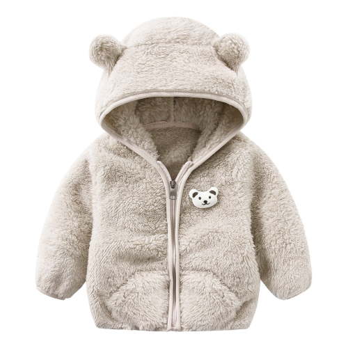 REDARER Baby Boy Jacket,Baby Girls Boys Jacket Bear Ears Hooded Outerwear Zipper Warm Winter Coat,Baby Boy Clothes(Grey,0-6 Months)