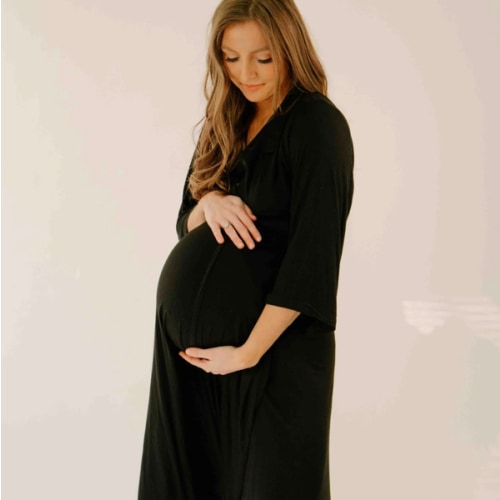 Lila Labor & Postpartum Gown in Black