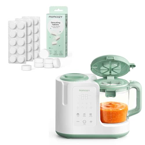 Momcozy AutoMeal Baby Food Maker & Official Descaling Tablets, One-Step Auto Steam & Blend Food Processor, Descaler for Limescale Removal