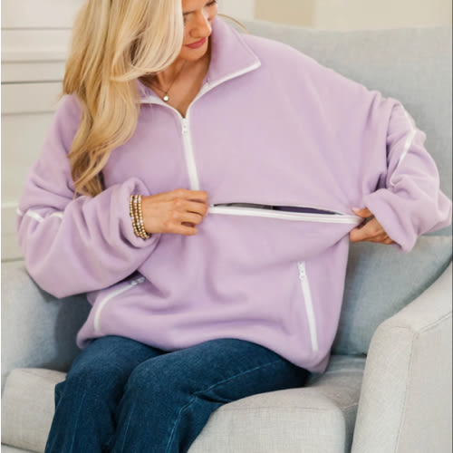 NURSING COLLECTION: Warm Wishes Lavender Lined Pullover