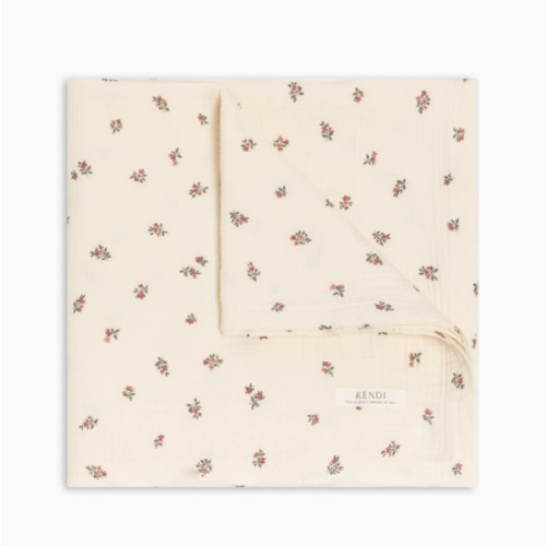 Muslin Swaddle Blanket- Helen Floral / Purple + Mauve