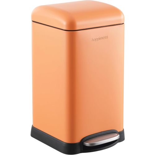 happimess Betty Retro Mini 3.2 Gal Step Trash Can, Carrot Cake