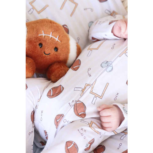 Tiny Touchdowns Zipper Footie | Neutral