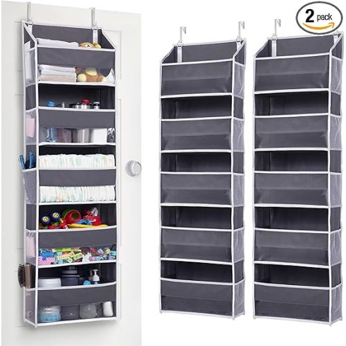 ULG 2 Pack 5-tier Over the Door Organizer Dark Gray