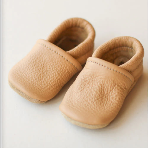Gender Neutral Light Brown Leather Baby Shoes – Sun & Lace