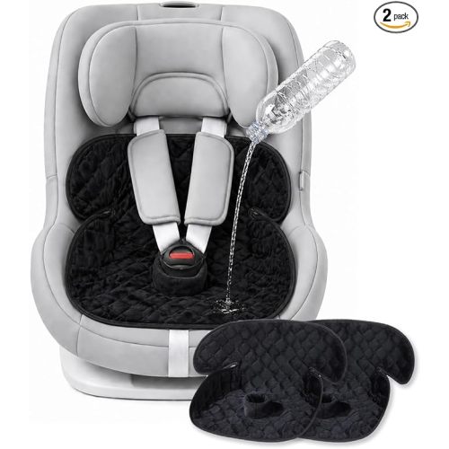 2-Pack Waterproof Piddle Pads, Potty Training Car Seat Protector & Reusable Liner – Non-Slip, Leak-Proof Cover for Car Seats, Strollers, High Chairs, Machine Washable (Black)