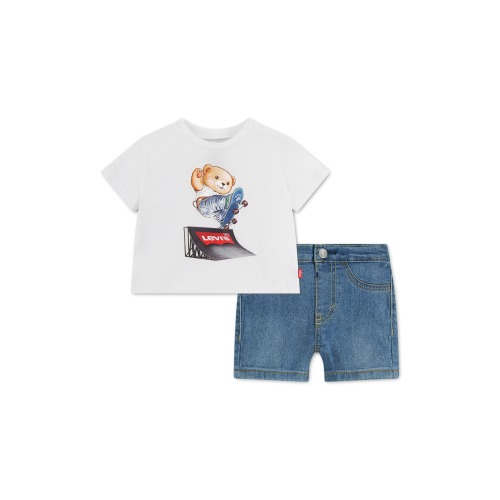 Skater Logo Graphic T-Shirt & Shorts Set