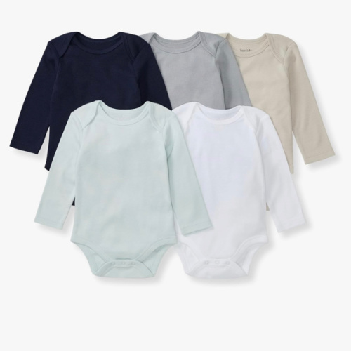 3-6M Burt's Bees Baby Bodysuits, Short Sleeve and Long Sleeve One-Pieces, 100% Organic Cotton, Pack of 5