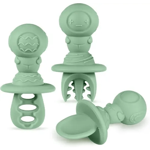 Haakaa Silicone Baby Spoons Self Feeding 6 Months – Baby Utensils with Anti-Choke Astronaut Handle, Easy-Grip, Gum-Friendly, Durable & Safe – Baby Spoons for BLW & First Stage Feeding