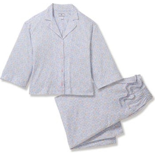 Olivia Floral Wide Leg Pima Cotton Pajamas, Small