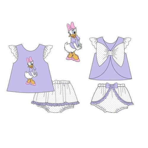 Daisy Duck Embroidered Girls Ruffle Bloomer Set