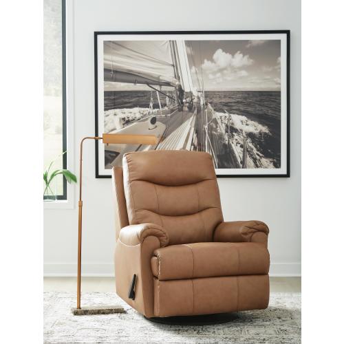Dolinger Manual Leather Swivel Glider Recliner | Ashley
